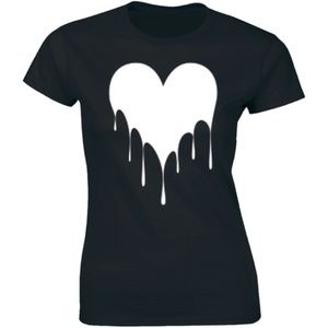 Half It Tops - Drippin Melting Heart Graphic Love Hipster T-shirt Half It Tops - Drippin Melting Heart Graphic Love Hipster T-shirt